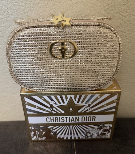 Dior beauty gold makeup bag - makeup,