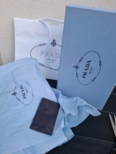 Authentic Prada Blue Box 30x17x12 cm + Shopping Bag – Gift Packaging
