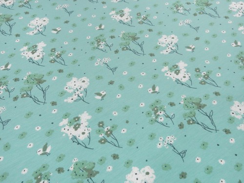 Tessuto cotone jersey fiori
