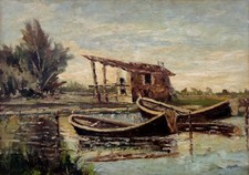 Ciro AGNETTI (Milano 1913) “Pesca in Palude”
