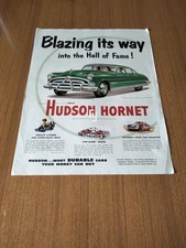 1951 HUDSON HORNET STOCK CAR CHAMPION ORIGINAL VINTAGE AD PUBBLICITA