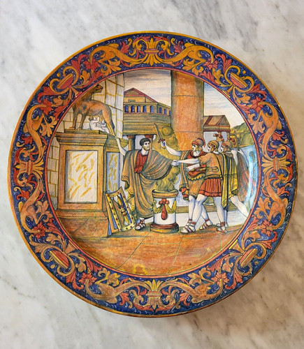 Antico piatto ceramica gualdo - antico,