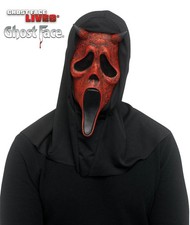 Maschera diavolo rosso invecchiato viso fantasma per costume Halloween adulto urlo male SPEDIZIONE TOD