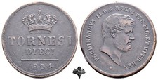 REGNO DUE SICILIE 10 tornesi 1854 Napoli Ferdinando II di Borbone