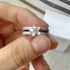 Anello Doppio Fiocco di Neve