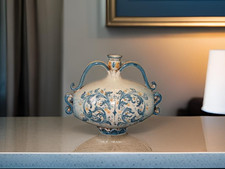 Vaso in Ceramica di Caltagirone Antico Scaldone Siciliano Soprammobile Ornamento