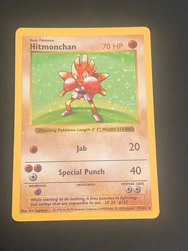 Pokemon card hitmonchan 102 - pokemon,