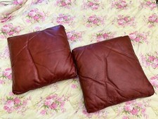 Coppia cuscini fodere vintage in pelle anni 70 - 53X53 BORDEAUX