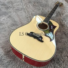 Colombe in Volo Antica Chitarra Elettrica Acustica Naturale EQ Solid Top Flame Neck