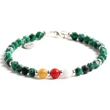 Bracciale unisex della concentrazione biliardo pietra naturale Malachite Verde