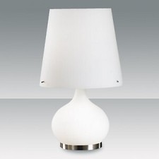 Ade tavolo doppia accensione lume bianco in vetro soffiato per soggiorno