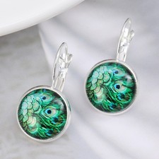  Orecchini con piume di pavone