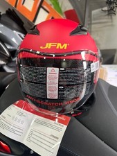 CASCO BAMBINO JFM CON VISIERA LUNGA - ROSSO - JET - SCOOTER - OMOLOGATO.