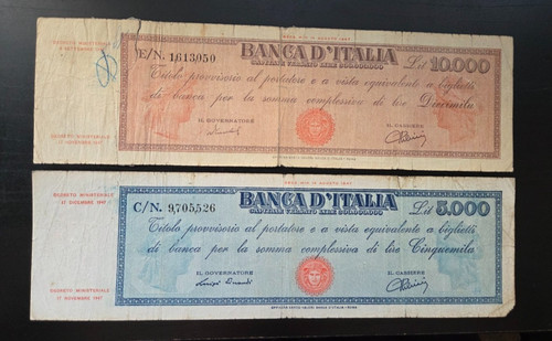 Italia 5000 10000 lire 1947 - 5000,