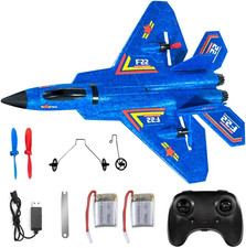Aereo Radiocomandato F-22 RC, Aereo Telecomandato per Bambini, 2.4Ghz 3 Canali S