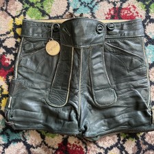 Bergfriend vintage tedesco pelle verde Lederhosen bambino taglia 1