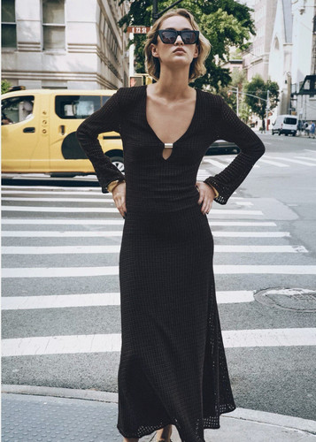 Zara abito midi marrone - zara,