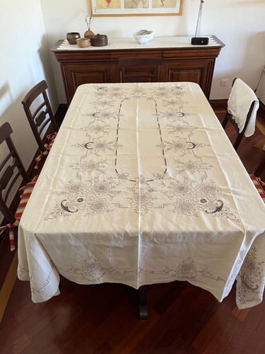 Linen tablecloth hand - tablecloth,,