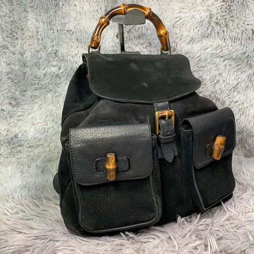 Gucci zaino scamosciato nero - zaino,