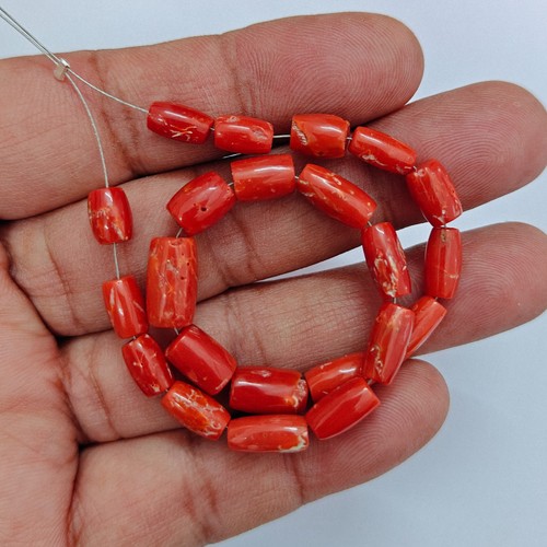 Perline tamburo corallo rosso