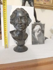 ANTICA SCULTURA IN BRONZO BUSTINO LA ROMANA FIRMATO V. GEMITO 