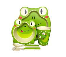 Set Pappa Rana 5pz stoviglie Bambini  Melamina Svezzamento Piatto Ciotola Tazza