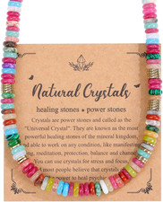 Collana Di Perle Di Colore in Pietre E Cristalli Preziosi per Donna Ragazza Coll