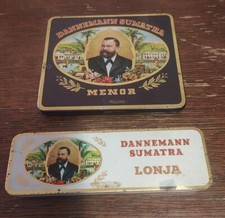 Coppia Scatole Porta Sigari Vuote Dannemann Sumatra Vintage da collezione 