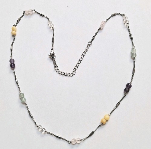 Collana acciao con pietre - con,