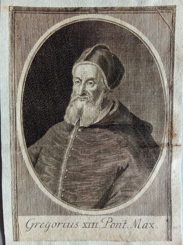 Incisione rame papa - rame, gregorio