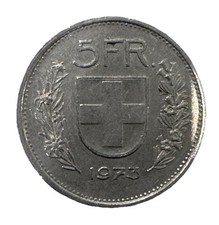 Svizzera Moneta 5 Franchi 1973