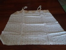 ANTICA CAMICIA DA NOTTE SETA BIANCA DONNA -VINTAGE ANNI '40 NUOVA MA CON MACCHIE