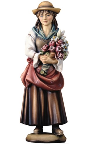 Statua donna con fiori - donna,