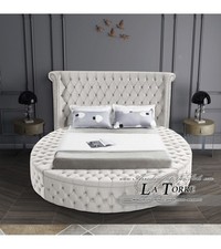Letto king size matrimoniale rotondo contenitore Moderno velluto o ecopelle qual