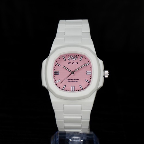 Orologio bianco rosa stile - orologio,