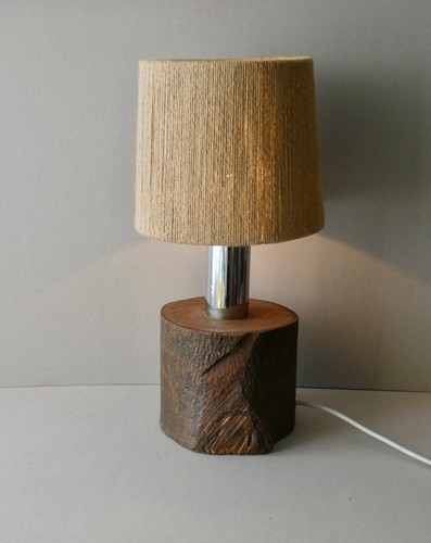 Lampe bois massif tronc - lampe, en