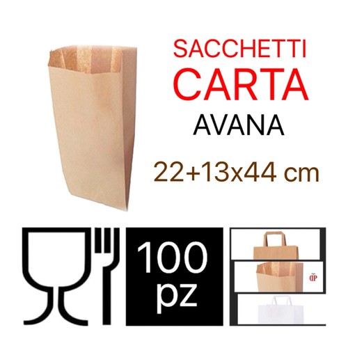 100 sacchetti carta avana - 100, di
