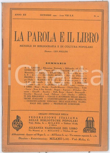 1929 milano parola - milano, la