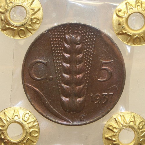Centesimi 1937 spiga rara - "spiga"-,