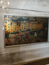 Michele CASCELLA serigrafia 462/500 su lamina di argento PORTOFINO firmata