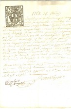 1764 GENOVA Sostituzione marchese Lorenzo DE MARI in causa civile