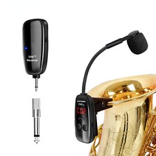 UHF Wireless Instruments Microfono Ricevitore Trasmettitore, 160ft, Plug and Play US