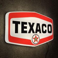 TEXACO LED ILLUMINATED LIGHT BOX WALL SIGN GARAGE OIL GAS STATION AUTOMOBILIA