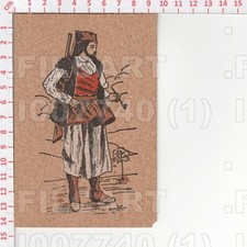 I7740 CARTOLINA IN SUGHERO 1980 SARDEGNA COSTUMI SARDI PASTORE EDIT RENATO MATTU