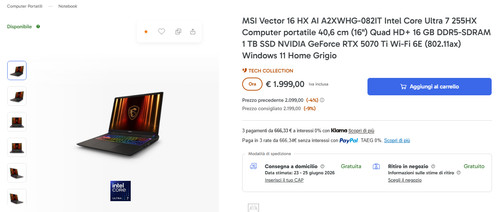 Msi vector ai - 16,