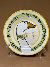 Piatto Buon Ricordo Ceretto Oca Lomellina (PV) 1985 1986 Ceramica Vietri Dipinto