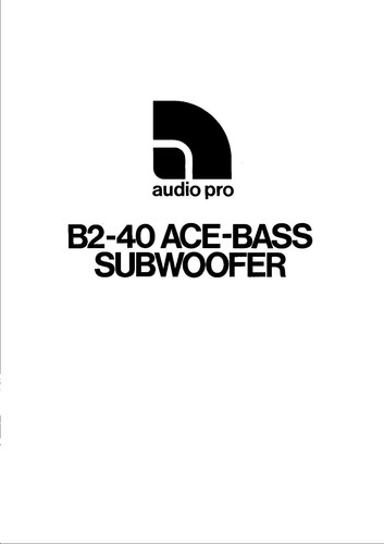 Audio pro subwoofer - pro, b2-40