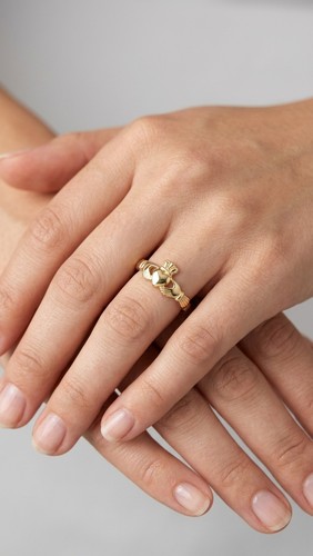 Anello claddagh placcato oro - anello,