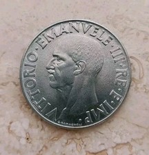 Italia Regno 1 Lira in acmonital anno 1940 calamitabile Re Vittorio Emanuele III