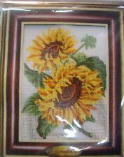 CANOVACCIO 100% COTONE KIT MEZZOPUNTO MEZZO PUNTO COTONE 20x25 cm GIRASOLI